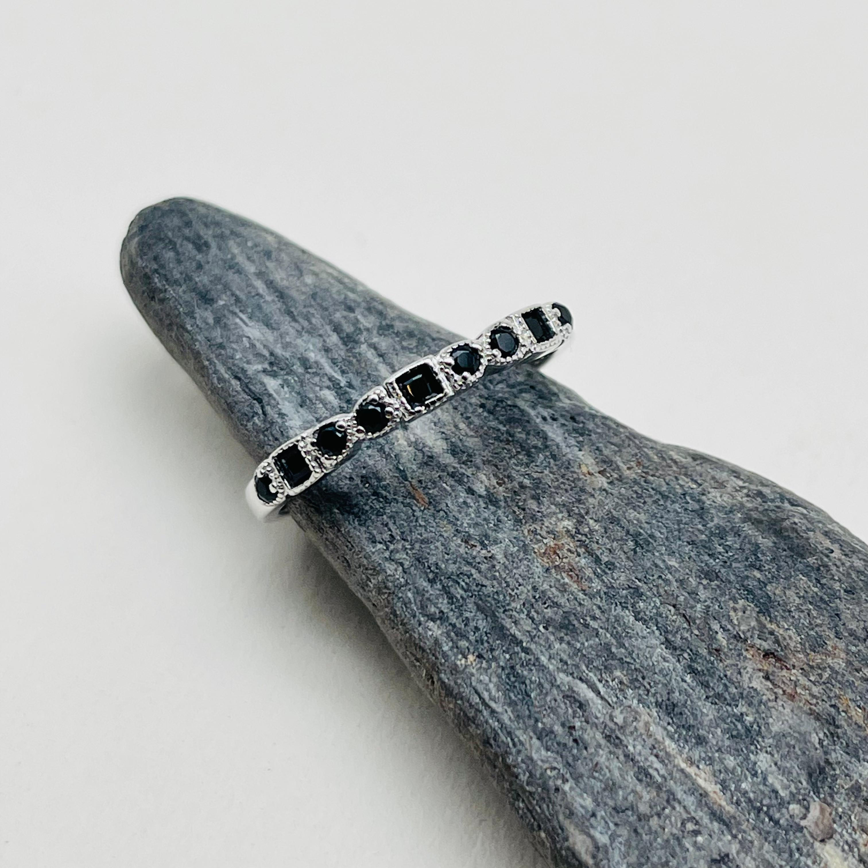 Onyx Half Eternity Stacking Ring