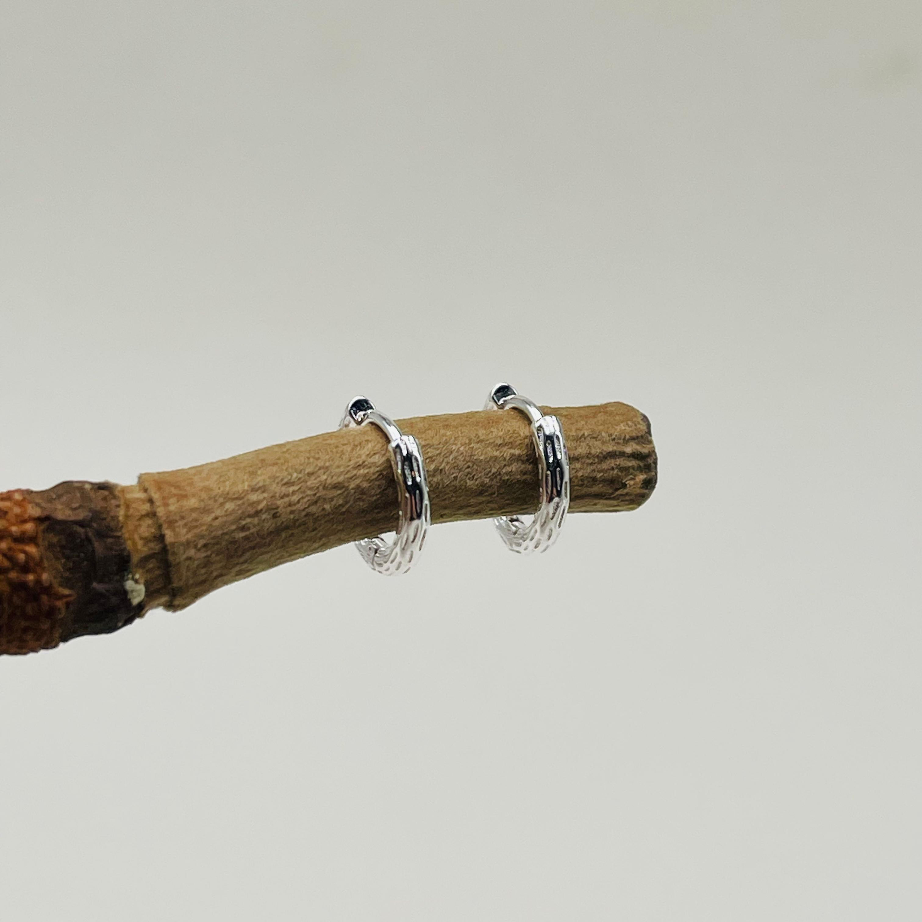 Bark Texture Huggie Earrings