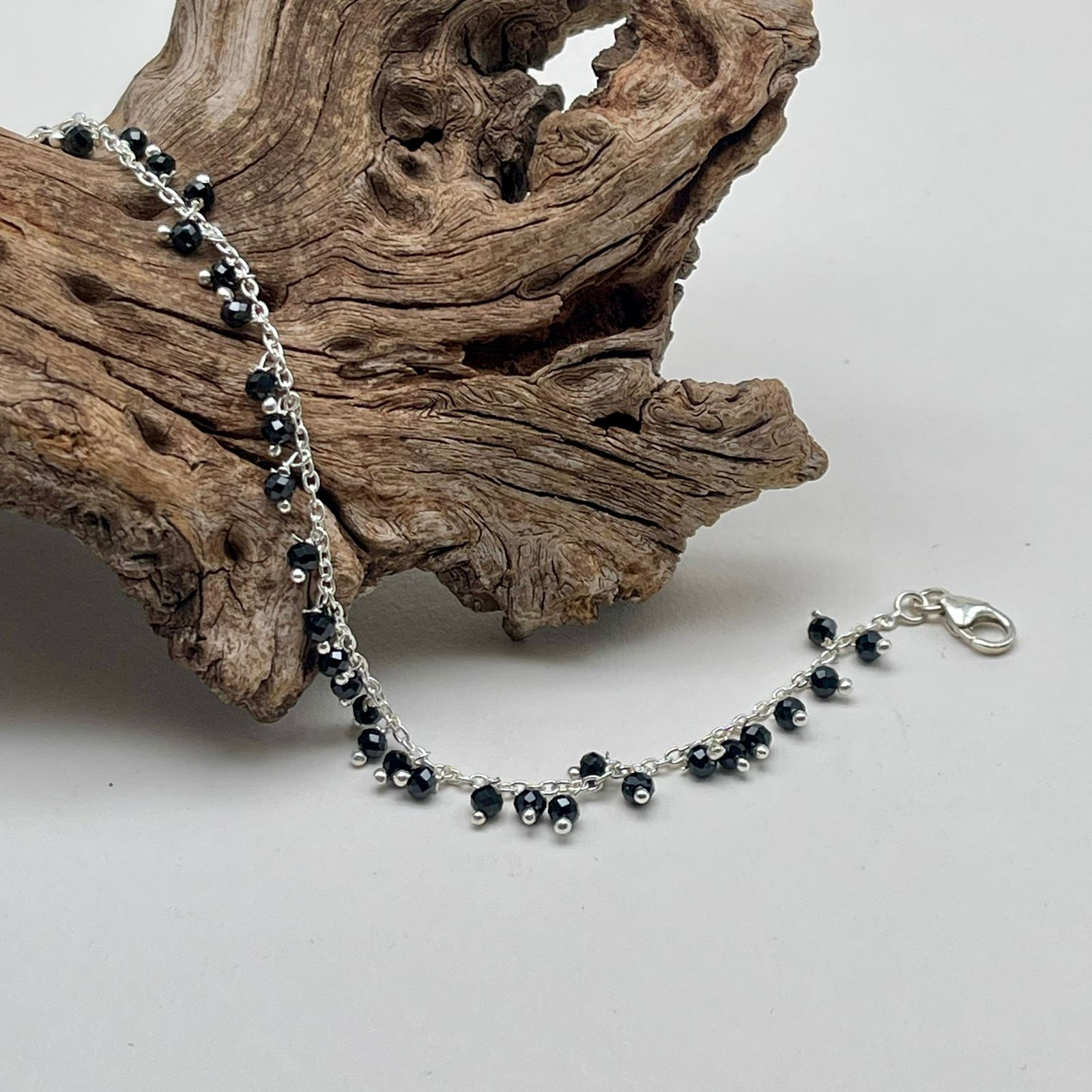 Faceted Onyx Drop Bracelet