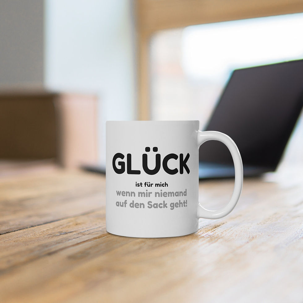 Lustige 'Glück ist für mich wenn mir niemand auf den Sack geht' Kaffeetasse Humorvolles Geschenk Tasse für Frauen und Männer