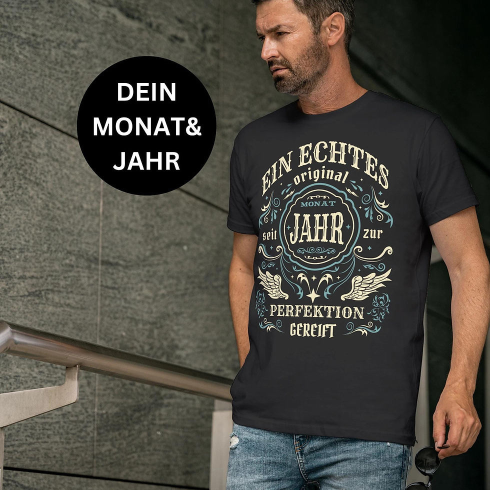Personalisiertes T-Shirt mit Jahreszahl & Monat – Ein echtes Original