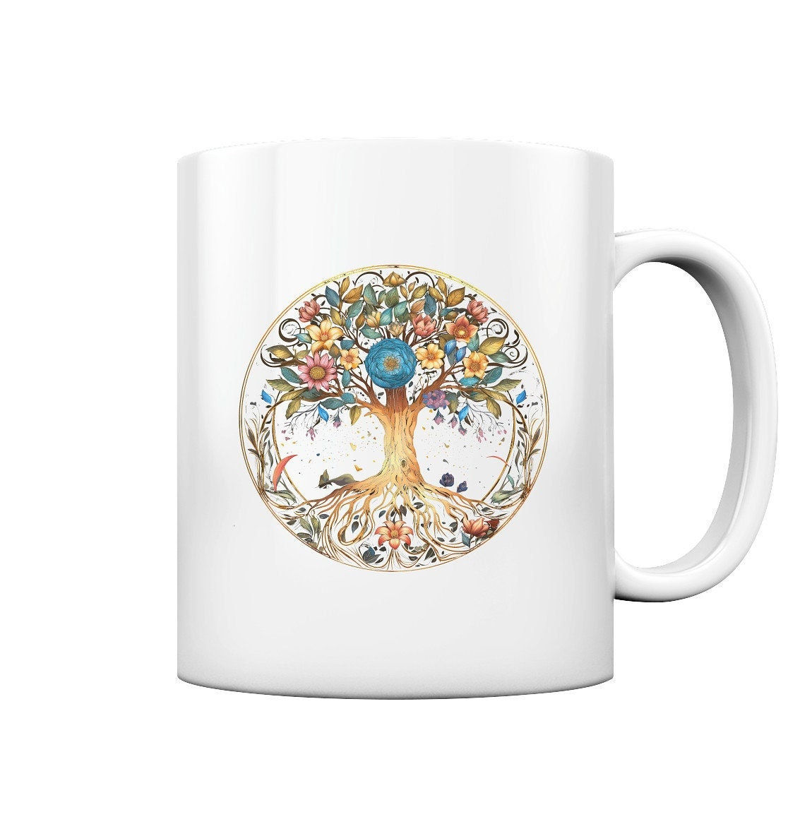 Künstlerischer Baum des Lebens Kaffeetasse|von der Natur inspirierte florale Tasse |einzigartiges Geschenk|botanische Kunst-Teetasse