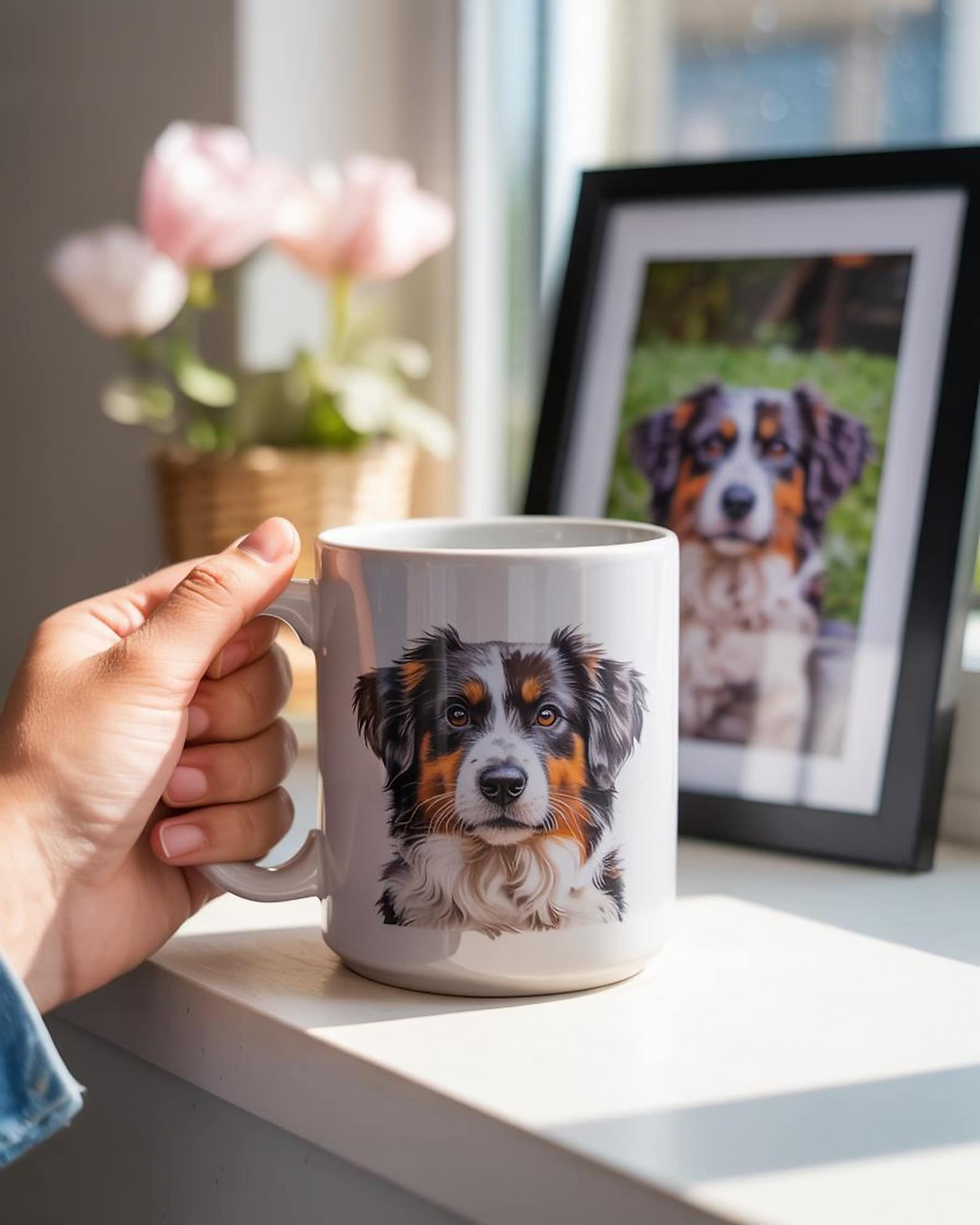 Personalisierte Tasse mit Haustierfoto und Namen