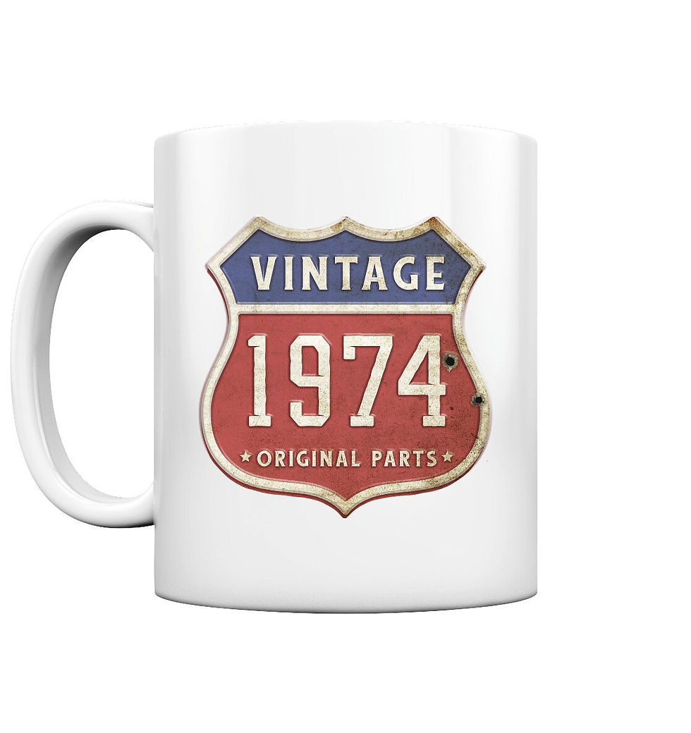 Kaffee Tasse/Becher 50 Geburtstag Mann Frau Geschenk 50 Jahre Retro Vintage Original Parts 1974 - Tasse
