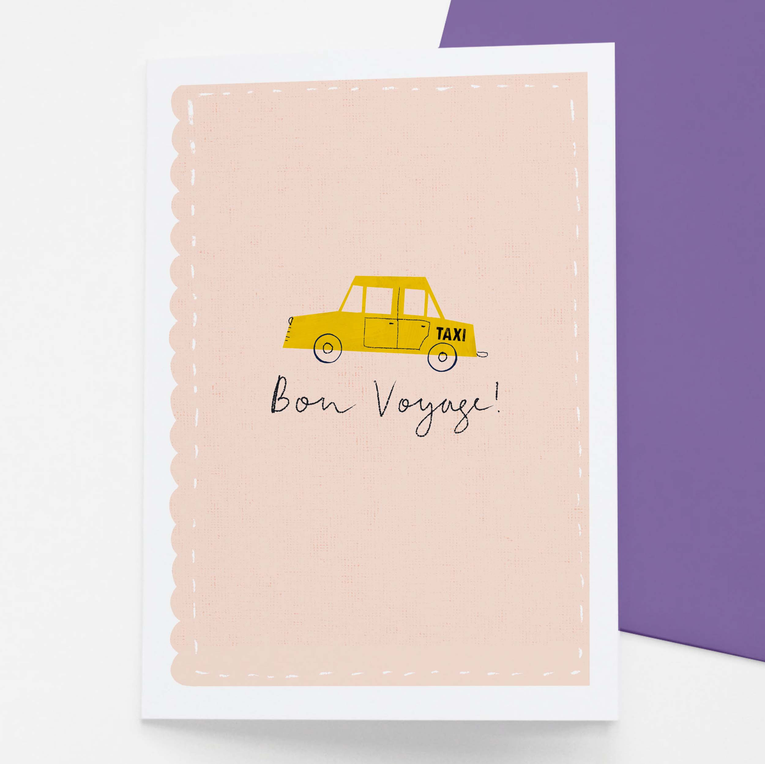 Yellow Taxi Bon Voyage card