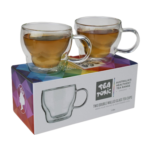 Double Walled Glass Tea Cups Well Oil Bee