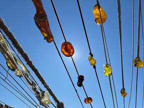 glass and rope art installation