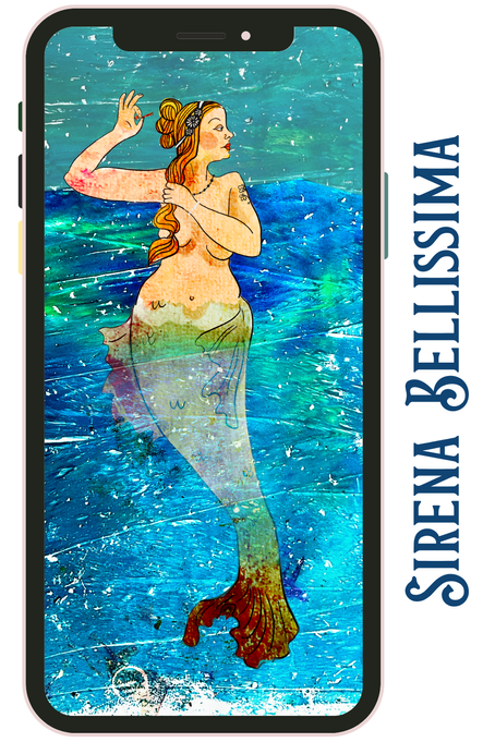 Renaissance style mermaid illustration