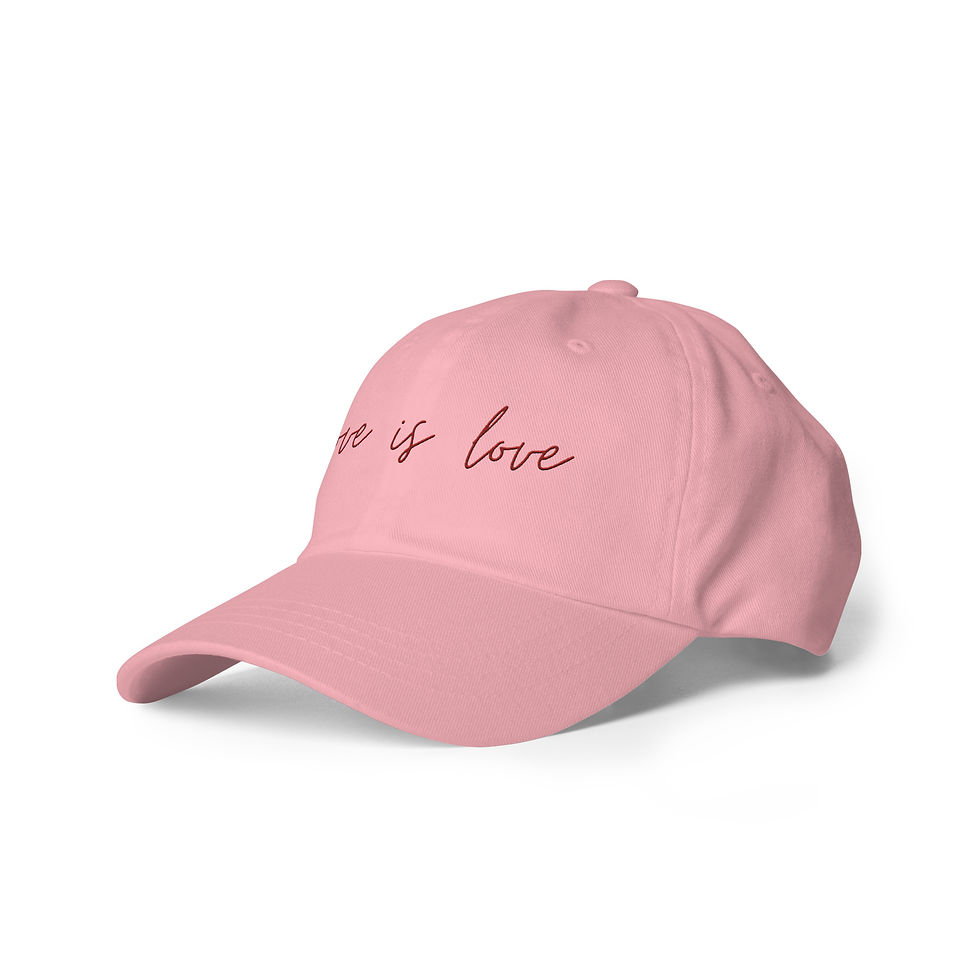 Miniatura: left side Pink Hat with 'Love is Love' Embroidered – LGBTQ+ Inspired Fashion