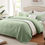 Thumbnail: Grass Green Microfiber 3-Piece 150GSM Bedspread Set - Queen Size