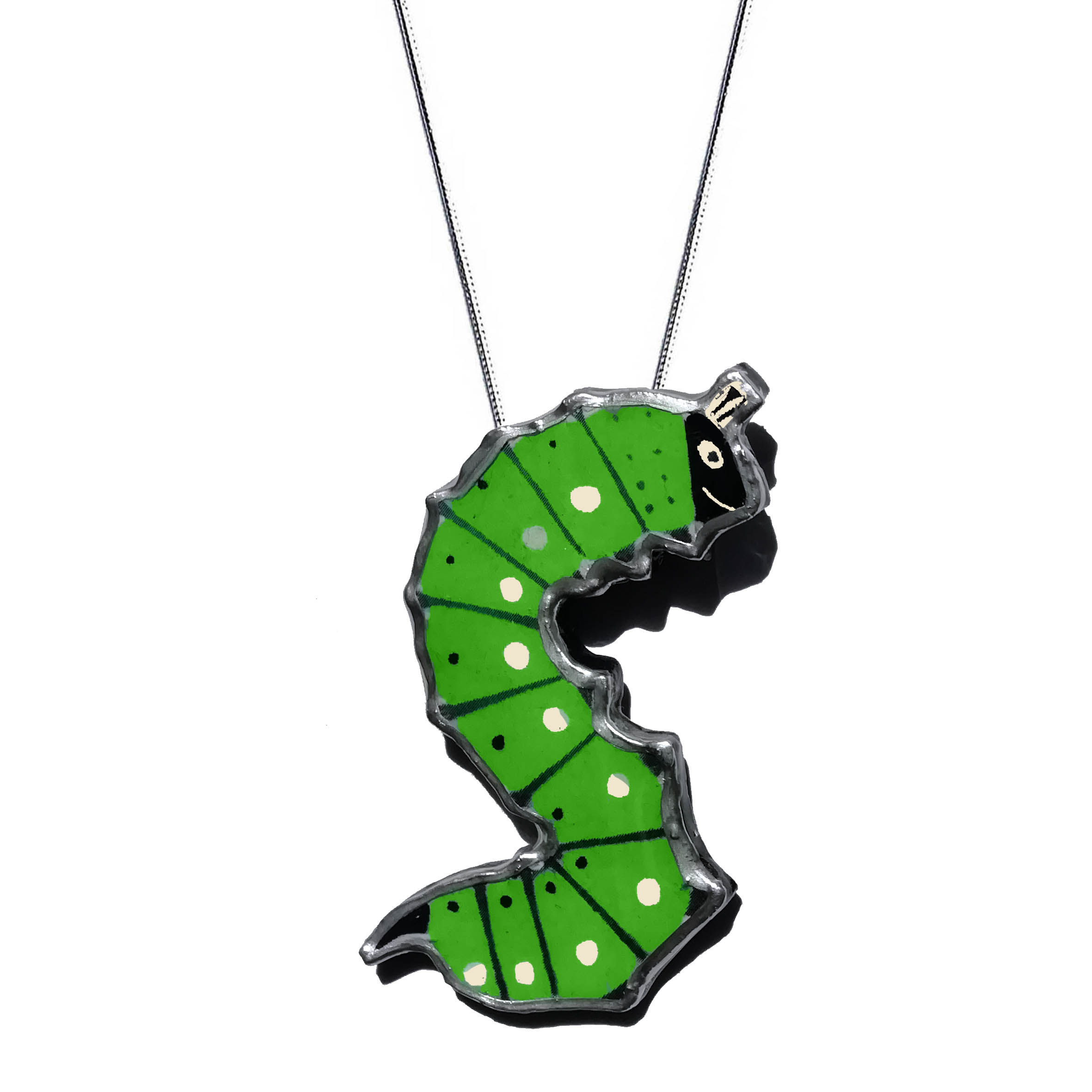 Wonderful Wiggly Green Caterpillar Necklace