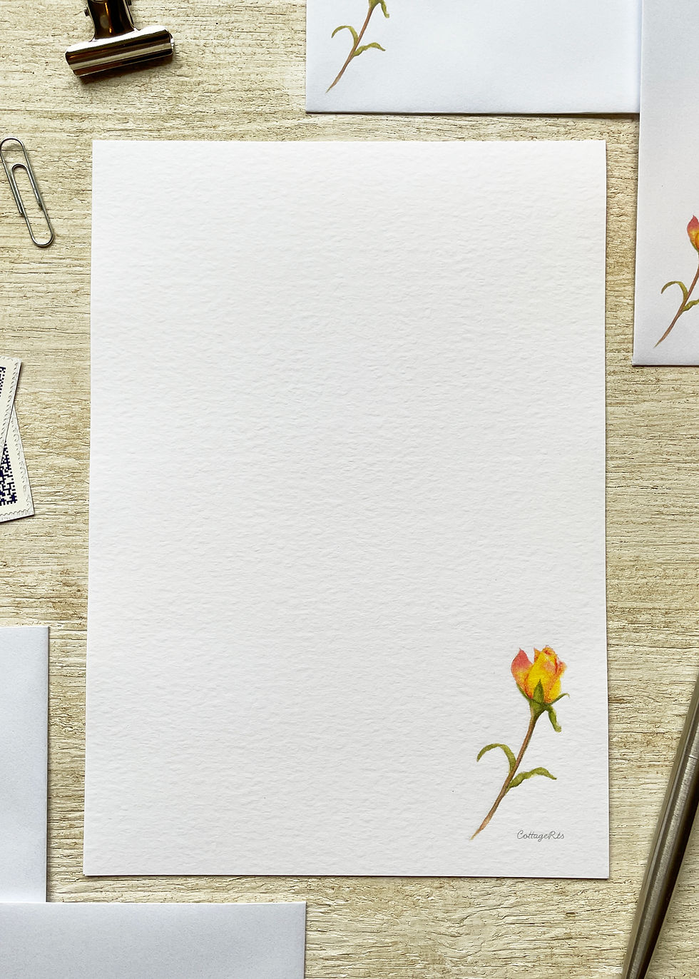 Thumbnail: Yellow Rose Letter Writing Paper