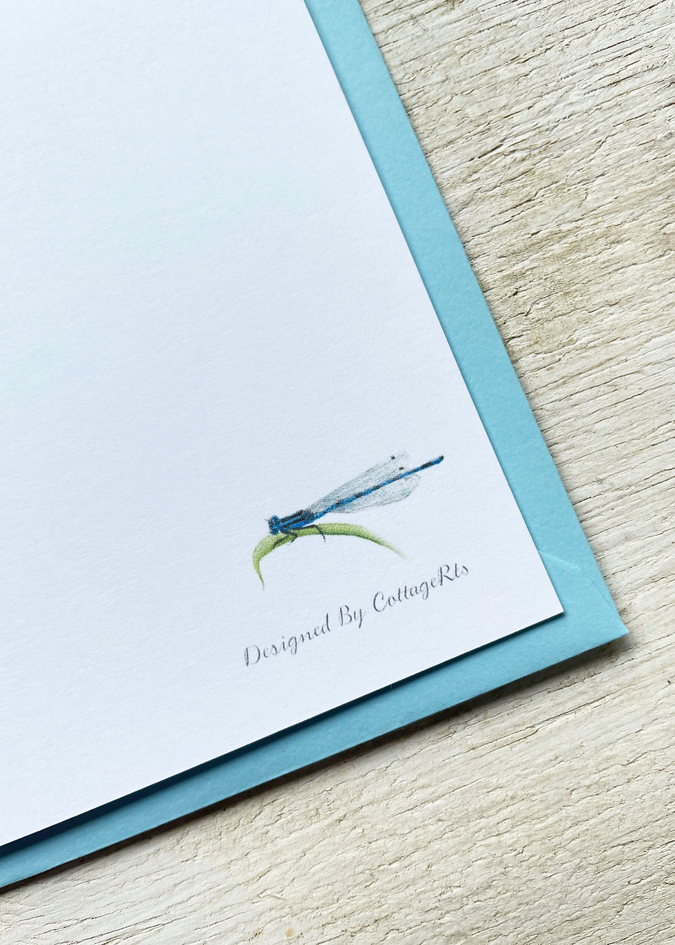 Thumbnail: Personalised and Hand-Finished Damselfly Notecards