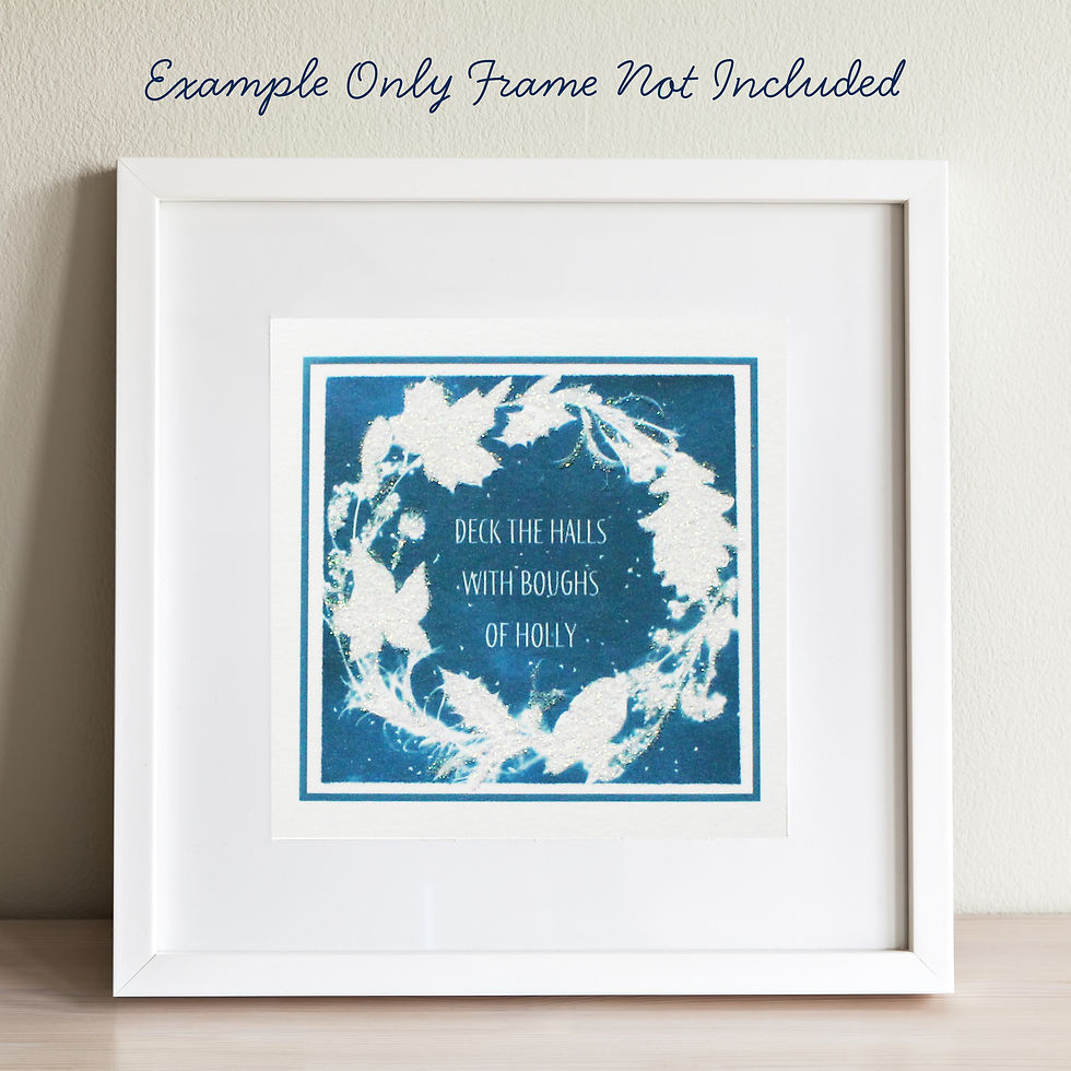 Cyanotype Wreath Christmas Card In A Frame