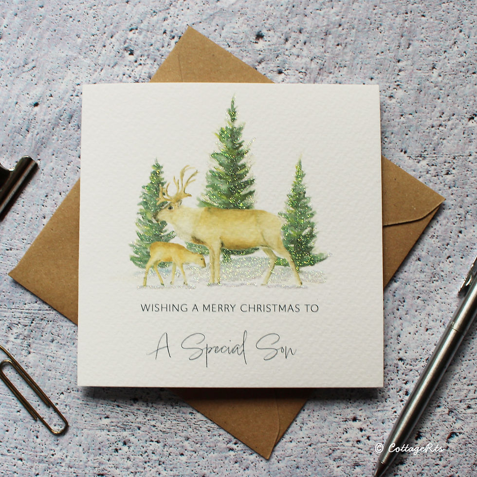 Thumbnail: Reindeer Christmas Card For Son