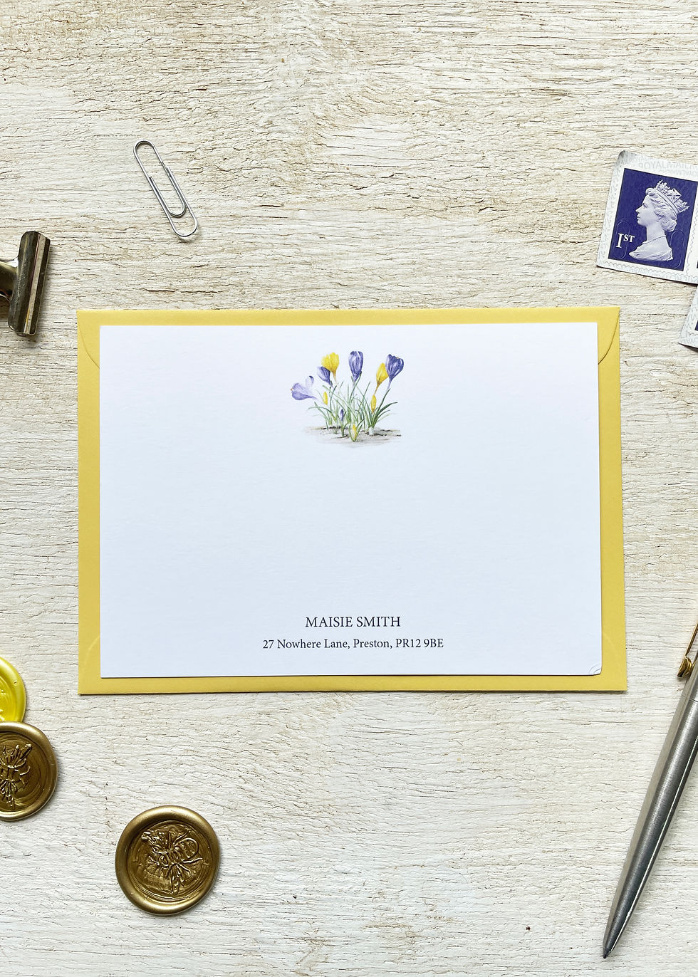 Thumbnail: Personalised Crocus Flower Notecards