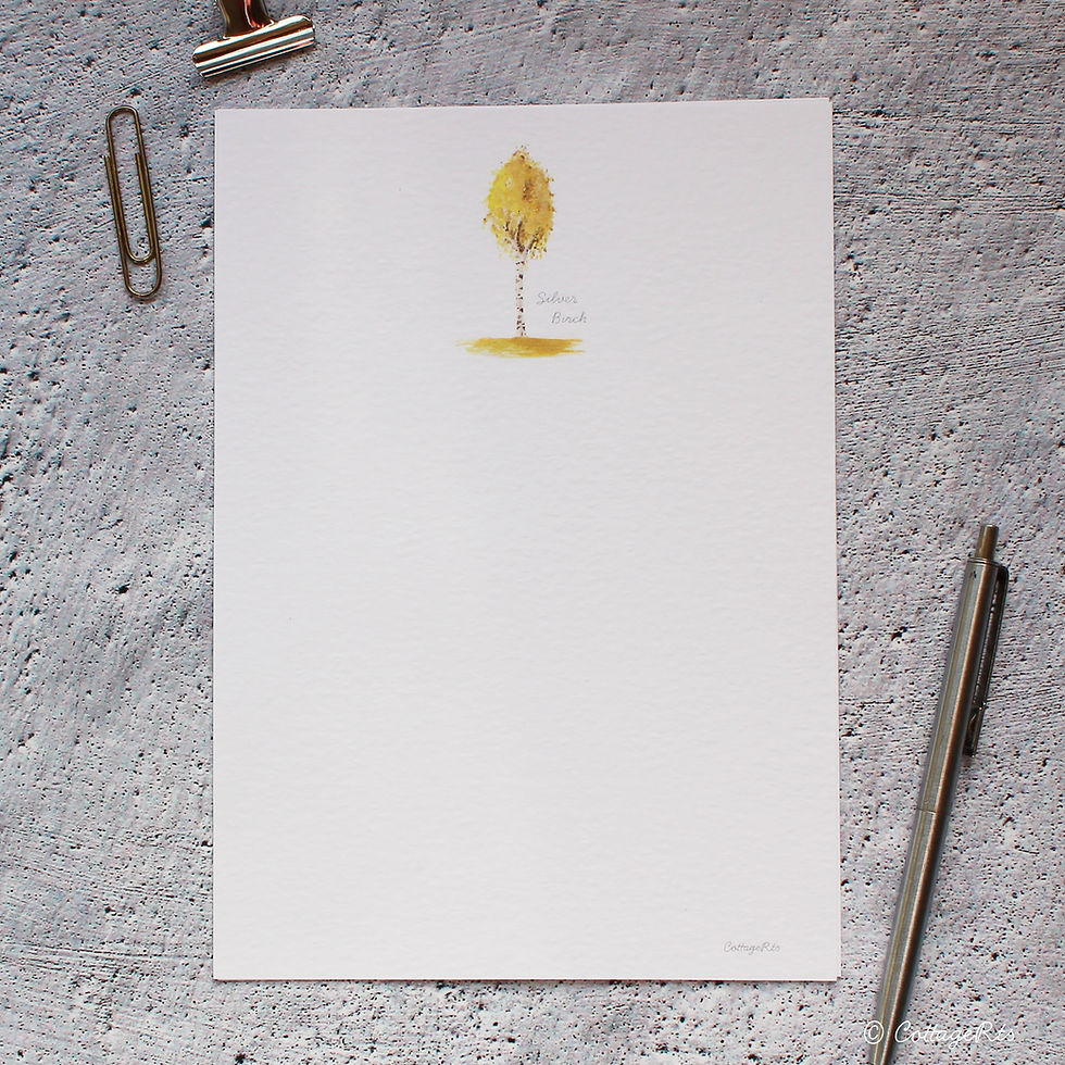 Thumbnail: Autumn Silver Birch Tree Letter Writing Paper and Envelope