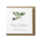 Personalised Holly Christmas Card