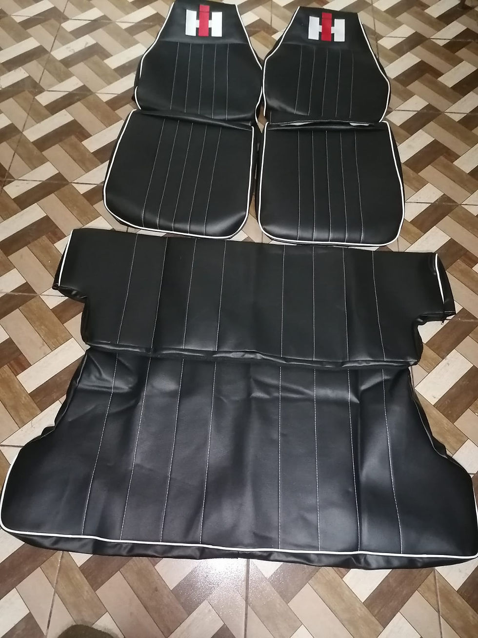 Scout II upholstery with real leather and embroidery ,