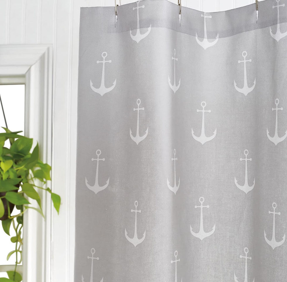 Thumbnail: Fabric Print Shower Curtain ANCHOR