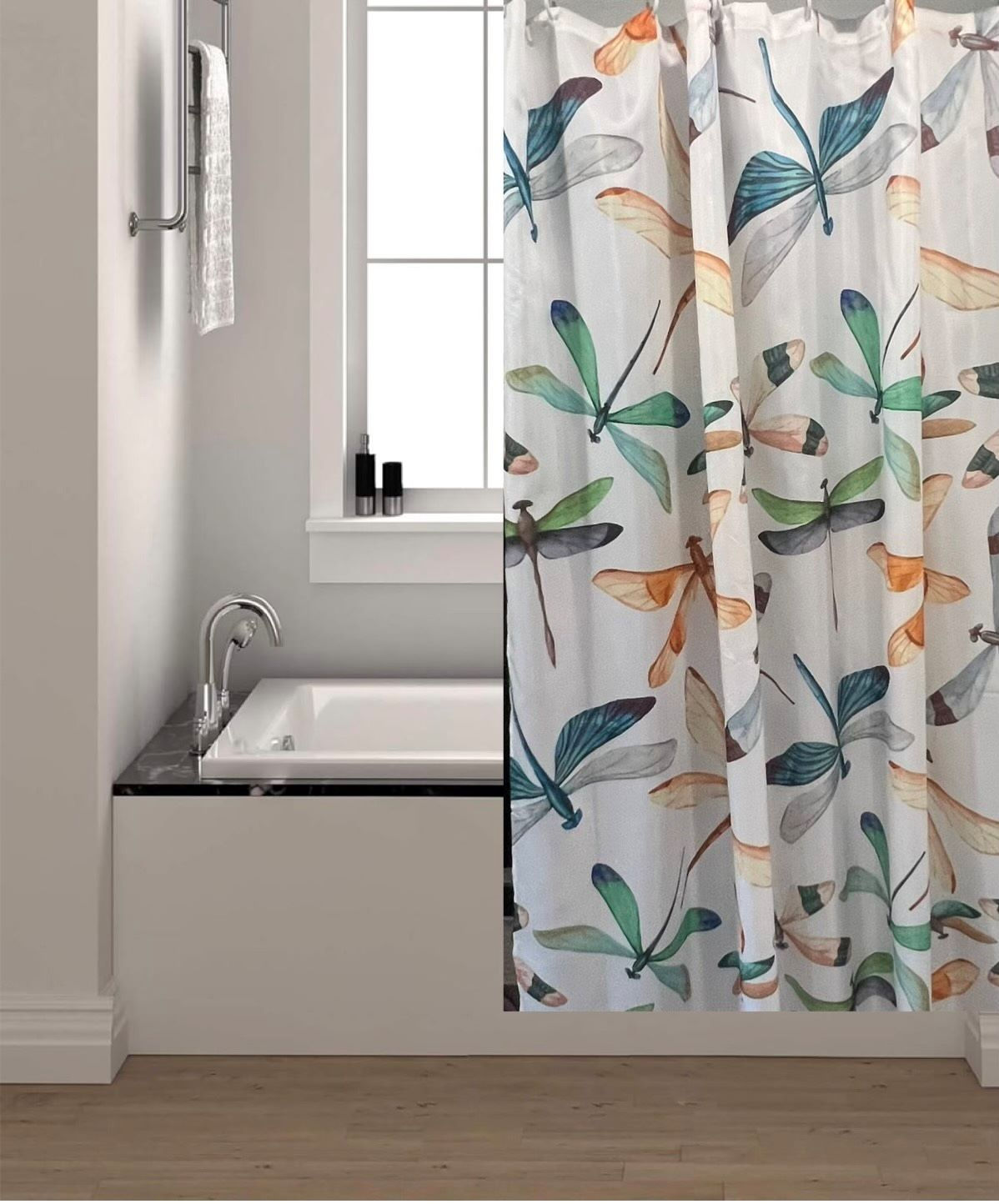 Fabric Print Shower Curtain DRAGONFLY