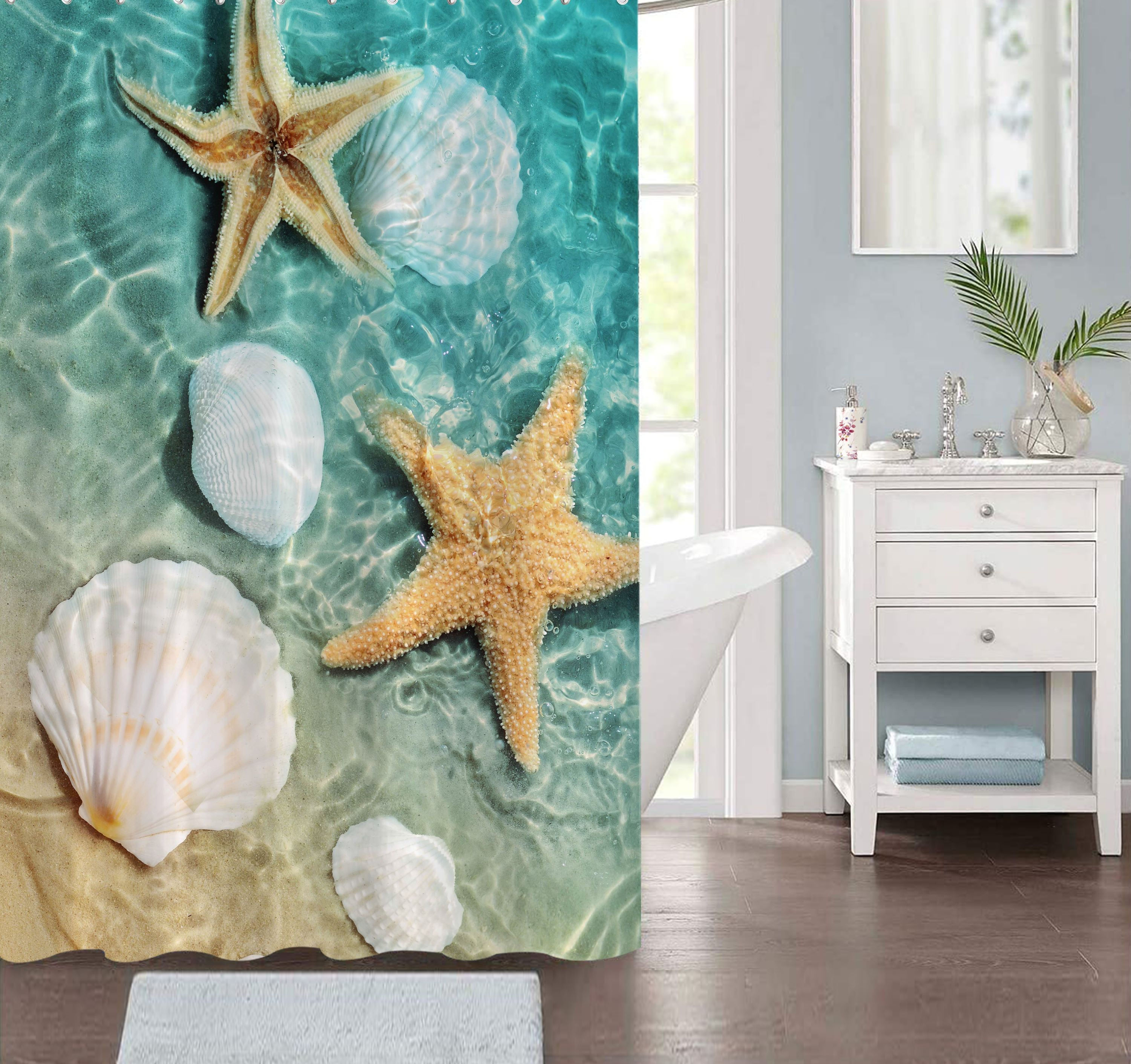 Fabric Print Shower Curtain OCEAN
