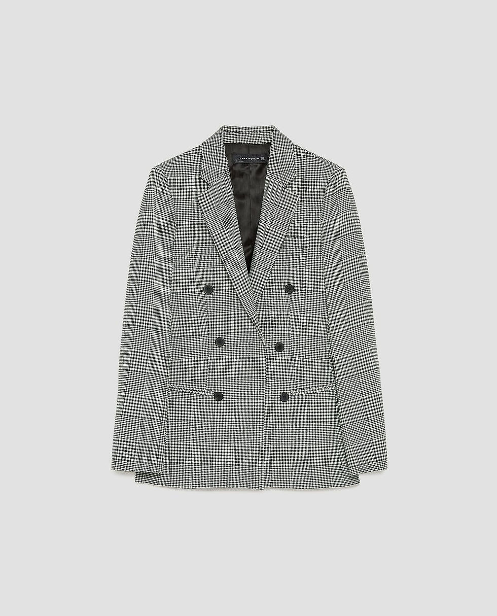 Image 8 of CHECKED DOUBLE-BREASTED JACKET from Zara
