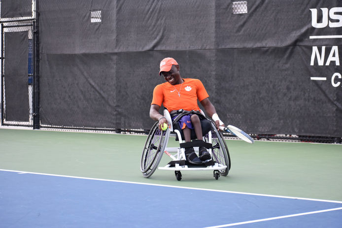 collegiate wheelchair athlete marsden miller on court