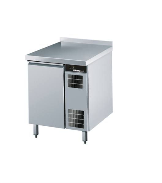 Kühltisch GN 1/1, 1 Tür, mit Tischpl, hinten auf, Zentralkühlung