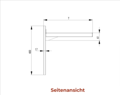 Miniaturbild: WB 01  WANDBORD 1-ETAGIG, HÖHENVERSTELLBAR   MIT KONSOLEN UND WANDSCHI