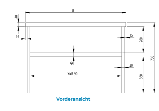 Miniaturbild: AB 01  AUFSATZBORD 2-ETAGIG   H=700 MM