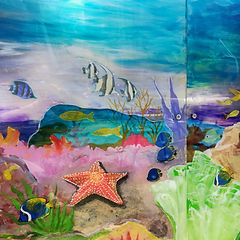 Fresque sous marine détail