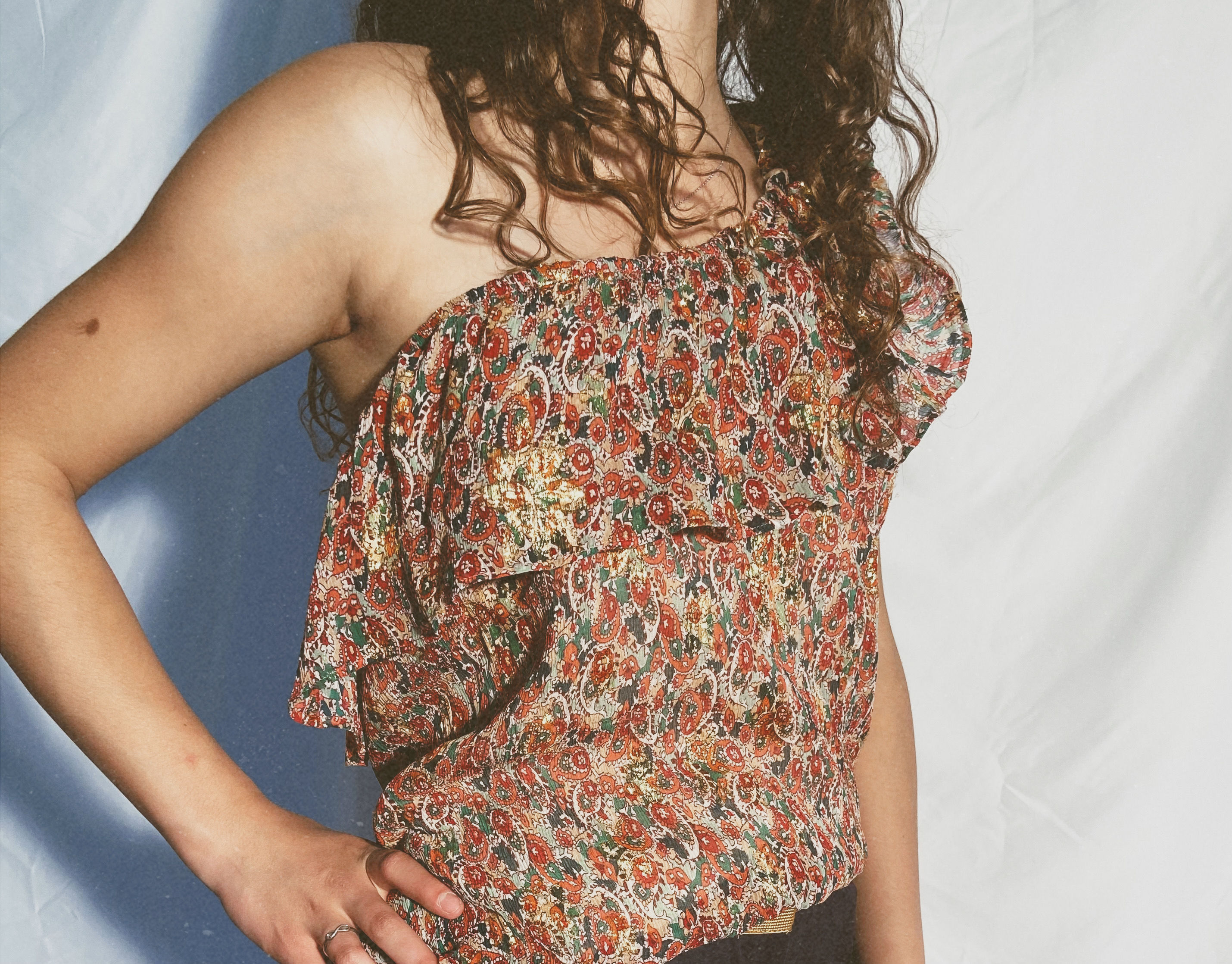 Top en soie et fibres metalliques SEZANE 