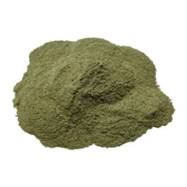 Ergänzungsfuttermittel in Pulverform zur Zahnpflege bei Hunden.