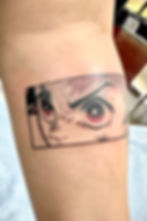 Fine Line anime tattoo by Ian Whitten | Waikiki Hawaii