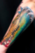 Full color Realism Tattoo of an Alligator by Atom | Waikiki Hawaii