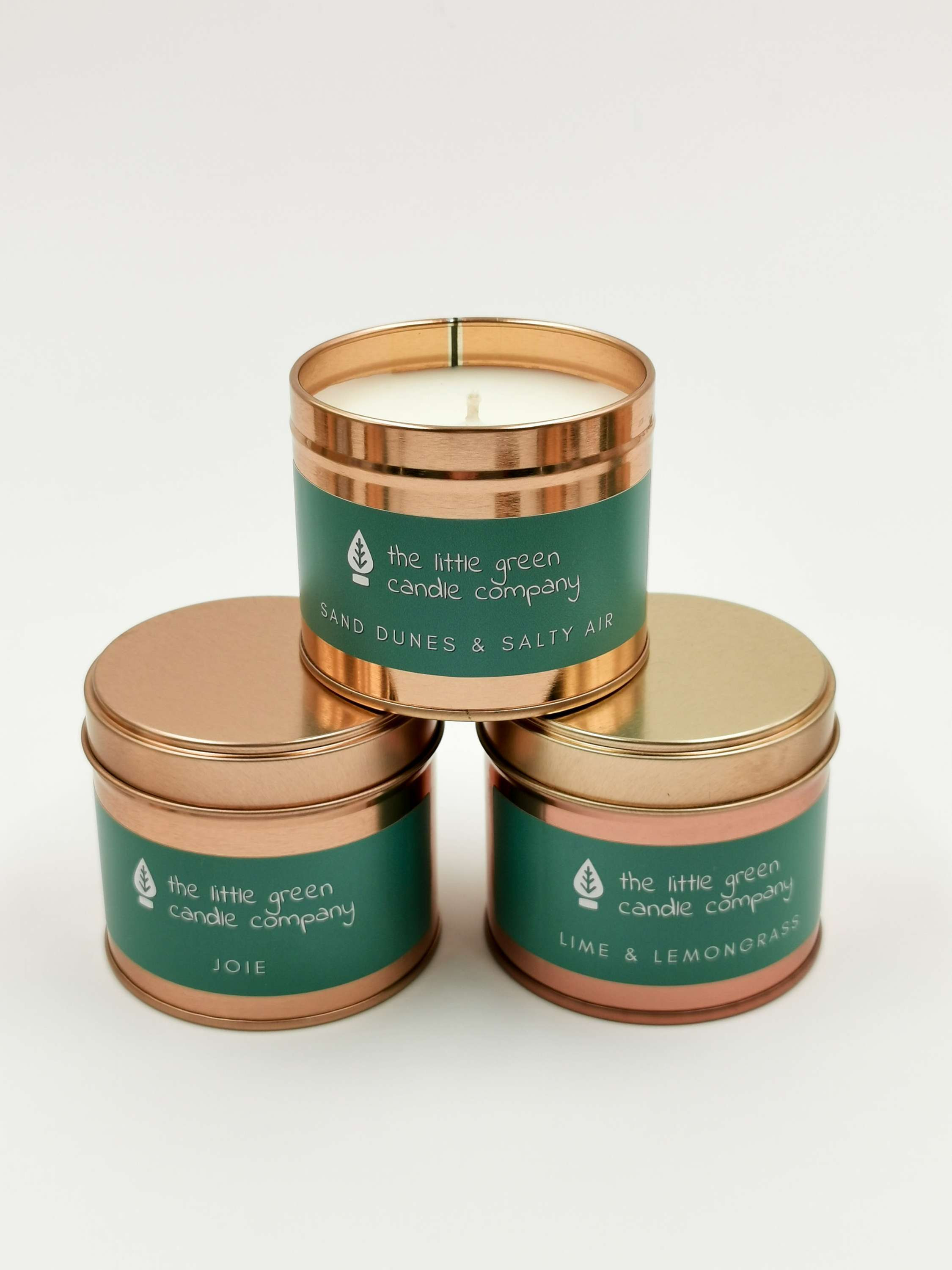 Bundle of 3 copper tin candles