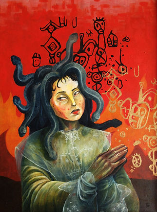 Kiştey, contemporary figurative artwork exploring mythology and symbolism by Aslı Ekim.