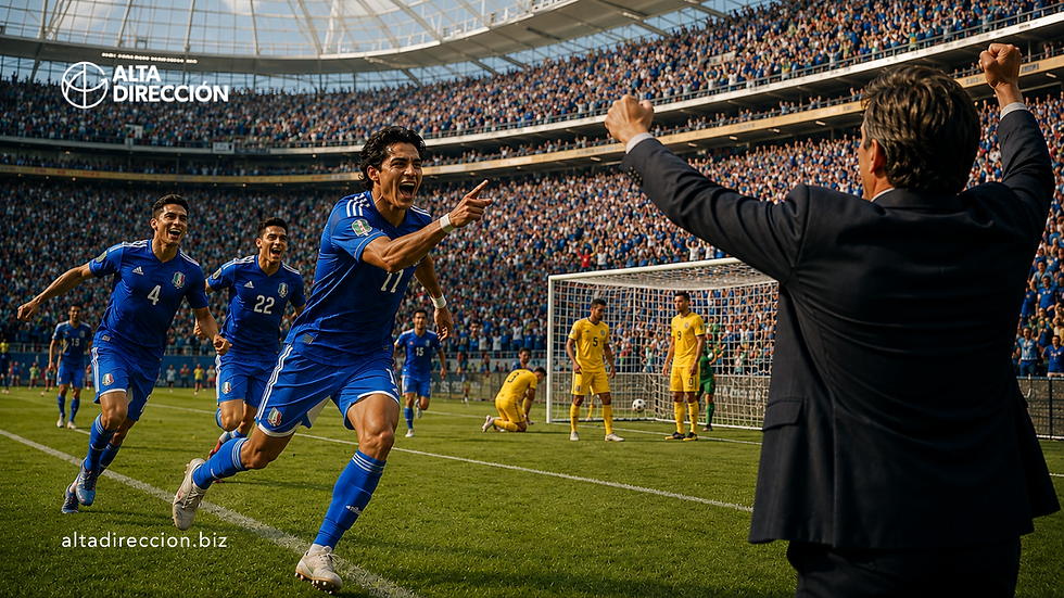 Las estrellas no siempre están en el equipo ganador. En la imagen, un equipo de futbol anota gol en la copa del mundo.