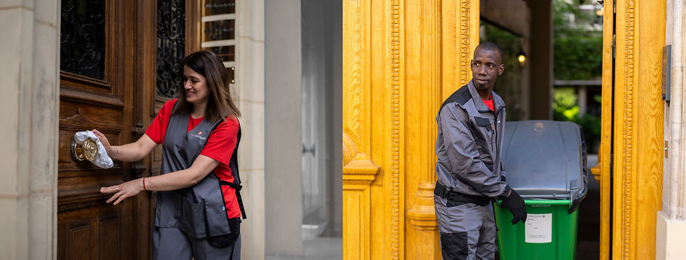 nettoyage de porte et sortie de conteneur poubelle