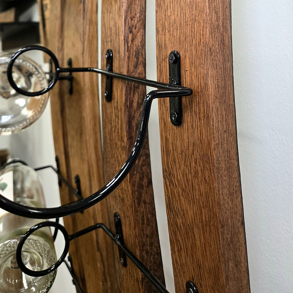 Thumbnail: Authentic Bourbon Barrel Wall Bottle Rack