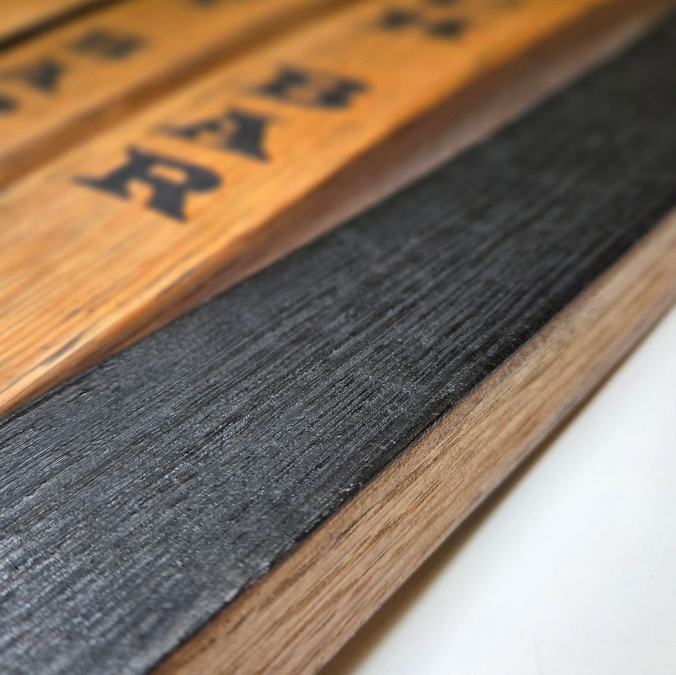 Authentic charred barrel wood