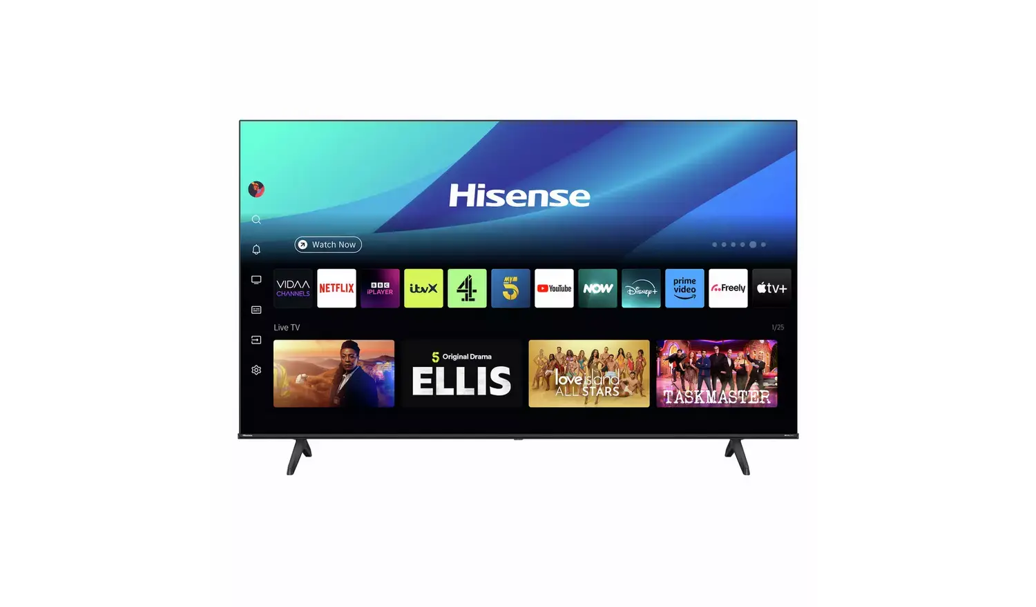 Hisense 43 Inch 43A6QTUK Smart 4K UHD HDR LED Freely TV