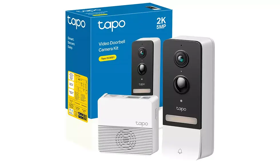 Thumbnail: Tapo D230S1 2K 5MP Video Doorbell with Battery & Chime