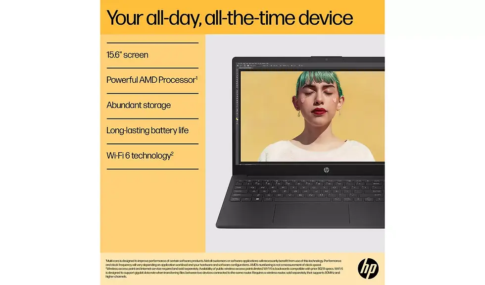 Thumbnail: HP 15-fc0045na 15.6in AMD Ryzen 3 8GB 256GB Laptop - Black