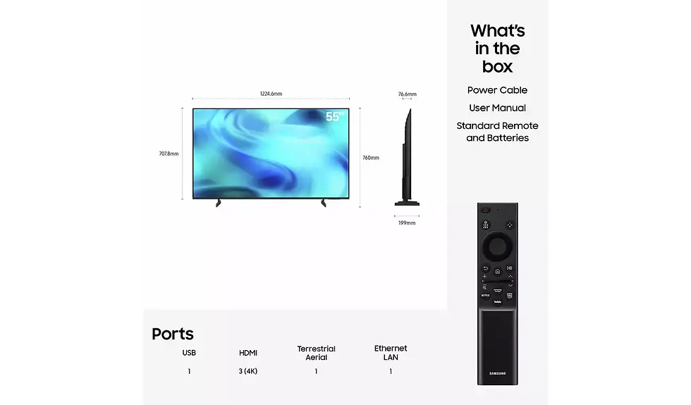 Thumbnail: Samsung 55 Inch UE55U7000HKXXU Smart 4K UHD HDR Crystal TV