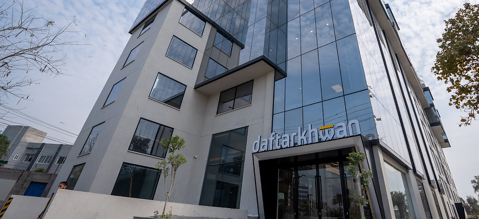 Facade shot of Daftarkhwan | Boulevard, located in Gulberg, Lahore