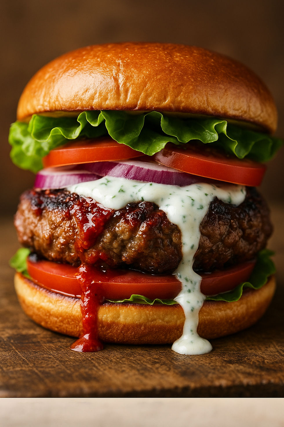 Spicy Harissa Lamb Burger with Mint Yogurt Sauce