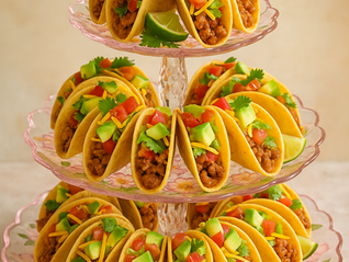 This Taco Tortilla Tower stacks crispy mini shells brimming with seasoned beef (or your favorite filling), fresh Pico de Gallo, creamy avocado, and melty cheese into a vibrant centerpiece.