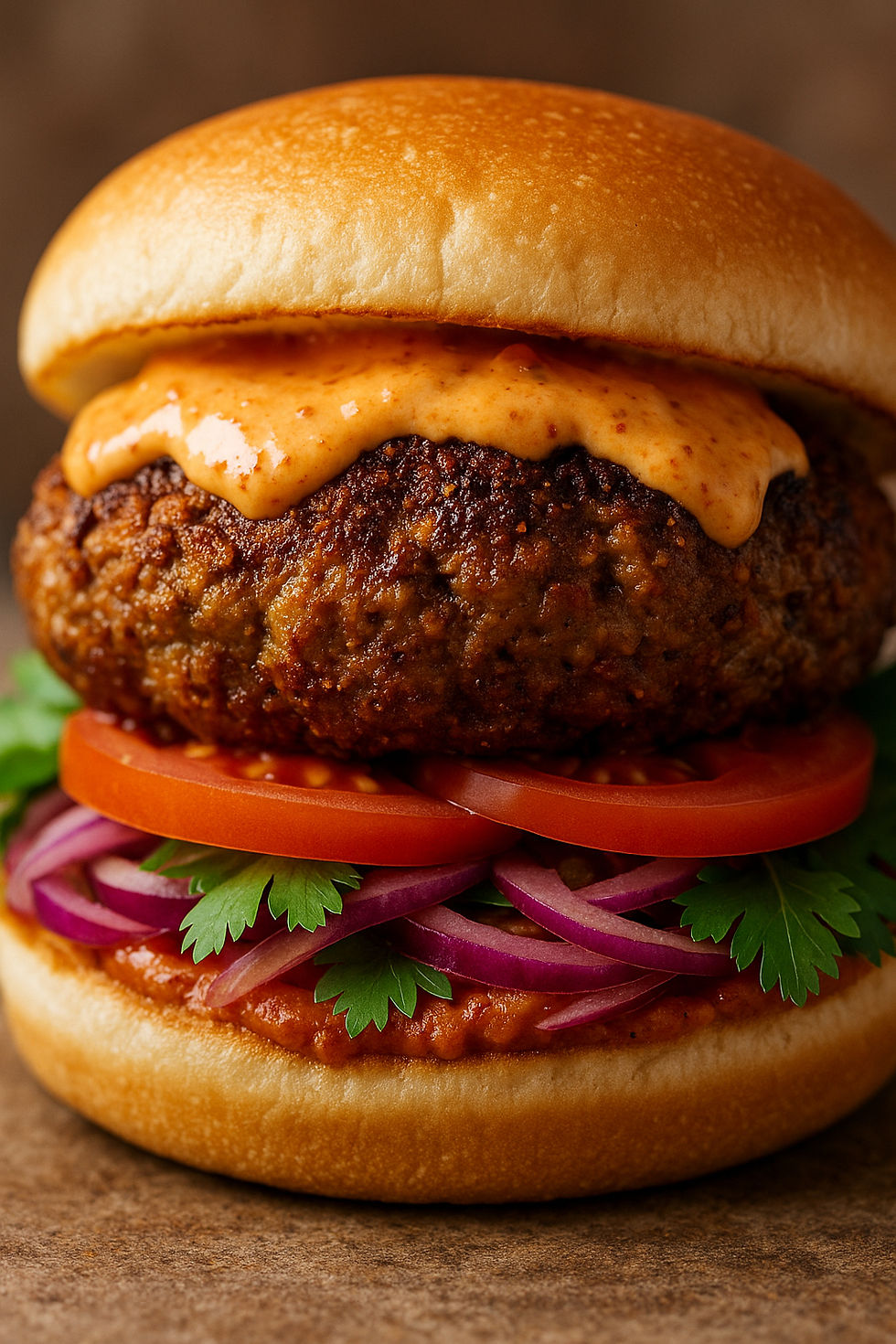 Moroccan-Style Lamb Burger with Ras el Hanout